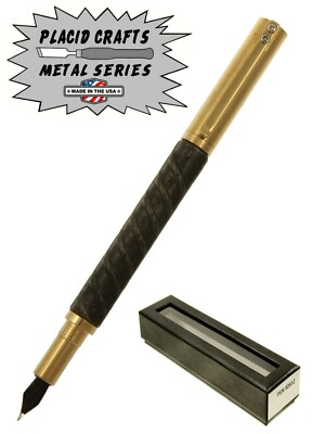 Placid Crafts Handmade Raw Series Brass & Rebar Fountain Pen / #355