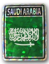 SAUDI ARABIA PRISMATIC  REFLECTIVE FLAG STICKER DECAL  - NEW - FREE SHIPPING