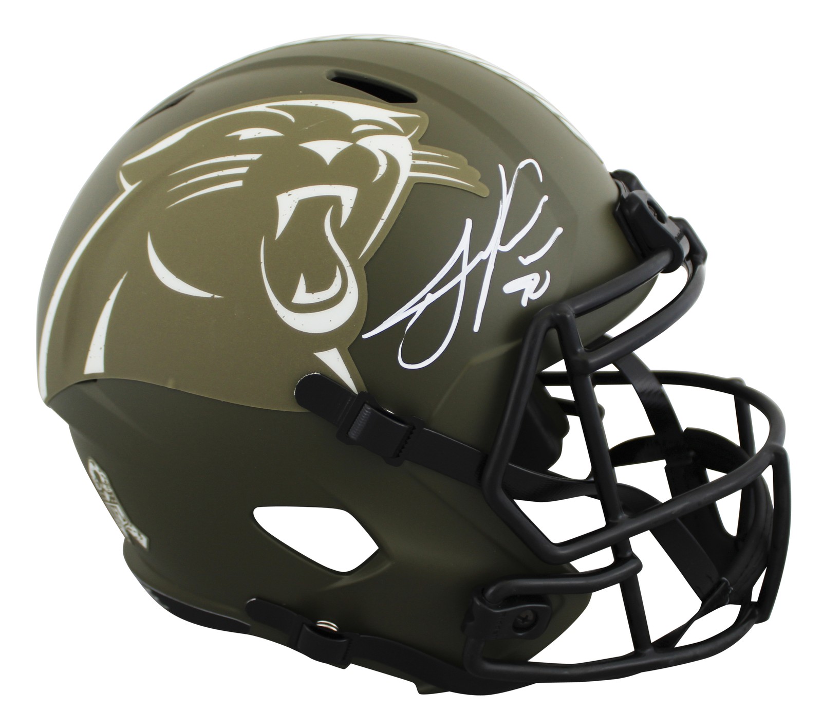 Julius Peppers Autographed Signed Carolina Panthers Panthers STS Full Size Speed Rep Helmet BAS Witnessed 