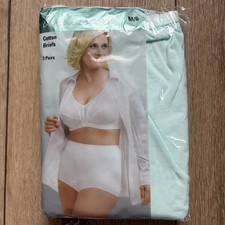 Vintage Underscore 3 Womens Cotton Briefs Underwear M/6