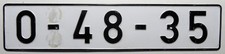 Altes Nummernschild Deutschland DIN. Diplomatenschild 48 = Griechenland in Bonn.