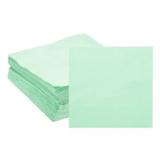 Cocktail Napkins, 100 Pack Green 2-Ply 16" x 16" for Dinner Wedding Bar Party
