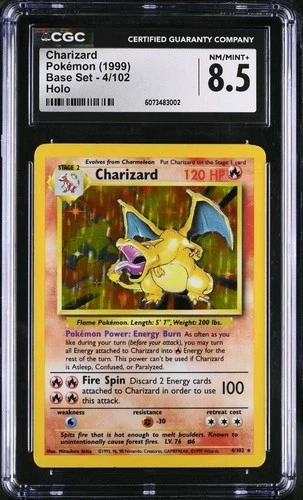 CGC 8.5 Charizard 1999 Base Set 4/102 Holo Pokemon Card