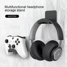 Wall-Mount Headphone Hanger Hook Adhesive No-Drill Gaming Headset Stand Hat Rack