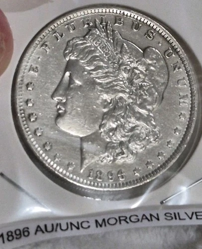 1896-P  AU/UNC Morgan Silver Dollar~NO RESERVE~ ~Good Date~  #1695