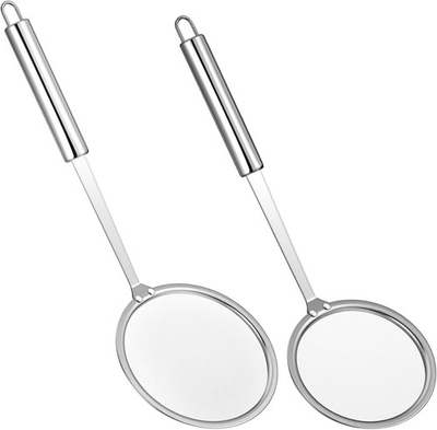 #ad 2Pcs Fat Skimmer Spoon Stainless Steel Fine Mesh Strainer Food Strainer for $12.73