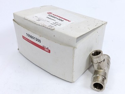 NORGREN 100601200 PNEUFIT Pneumatic Push-In Tee Fitting, 12 mm, Batch of 7 pcs.