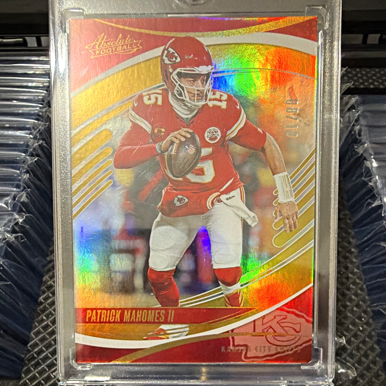 Panini 2025 Absolute Football Patrick Mahomes II Chiefs Gold Spectrum /10 #53
