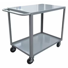 Utility Cart With Lipped  Flush Metal Shelves, Steel, 1, 200 Lb Load