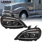 Pair of Full LED Headlight Headlamp W/ Bulb For Freightliner Columbia Set