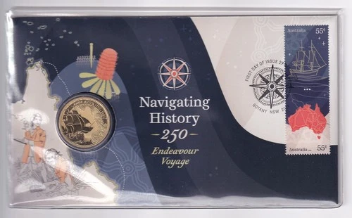 AUSTRALIAN PNC: 2020 $1 NAVIGATING HISTORY 250 ENDEAVOUR VOYAGE COIN #M3684