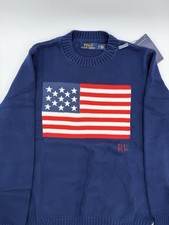 Polo Ralph Lauren American Flag Navy Sweater Women Small