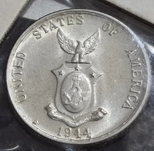 AU 1944-D Silver 20C USA Filipinos Coin, 25C Combined Shipping World Coin