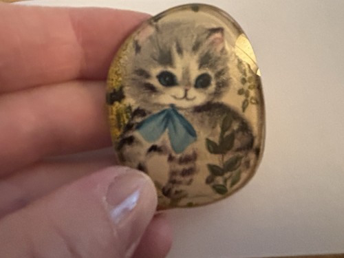 One Of A Kind, Handmade Vintage Kitty Cat Brooch