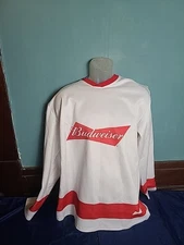 Budweiser Hockey Promo Jersey Men's Size XL White Red Beer 