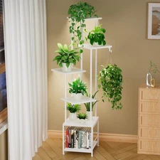 Plant Stand Indoor with Grow Light, 6-Tiered Tall Plant Stand Indoor, Metal P...