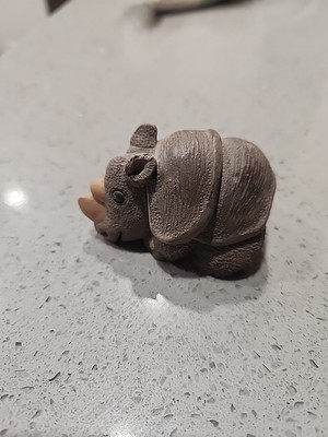 Vintage 1985 Smidgens Rhino figurine Rhinoceros, collectible figure resin, zoo