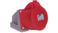 32A 7P 400V Feststeckdose Rot IP44 127-6V Feststeckdosen