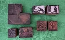 Vintage Lot Of  7 Letterpress Print Block's Of People 