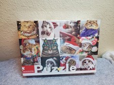 NEW Cats in Holiday Outfits 1000 Pc Seesaw Puzzle We Wish You A Merry Christmas