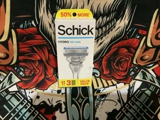Schick HYDRO Dry Skin Skin Men’s 5-Blade Razor W/ 1 Handle & 3 Cartridges