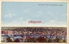 BIRD'S-EYE VIEW OF BRUNSWICK, ME publ by James F. Snow
