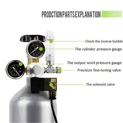 Aquarium Aquarium 2 Manometer CO2 Druckregler Blasenzähler Magnetventil