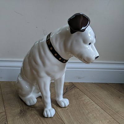 Vintage RCA Nipper Dog Ceramic Statue 12  Made in Sri Lanka His Master s Voice