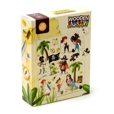 Jolly Roger Piraten 96 Teile Kinder Puzzle Pirat Holzboden Teile