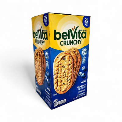 BelVita Crunchy Breakfast Biscuits, Blueberry 25-Pack