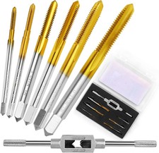 6Pcs Metric Tap Set with 1Pc Tap Wrench, M2 HSS Thread Tap Set from M2 to M6, Ma