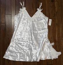 Oscar De La Renta Pink Label Bridal Lace Silky Slip Dress Large vintage NWT