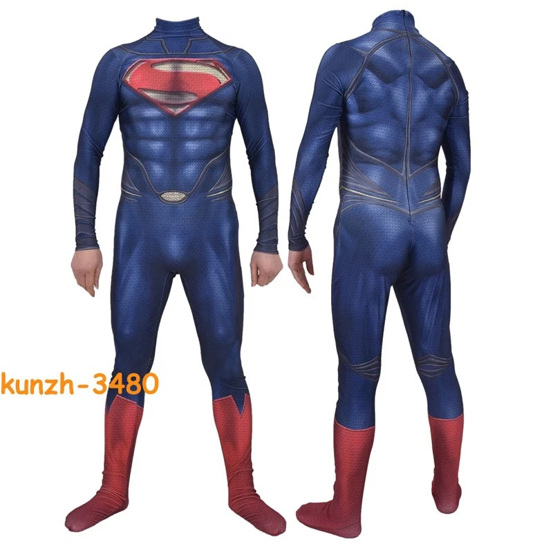 Superman Man of Steel Jumpsuit with Cape Child Adult Halloween Cosplay Costume - Image 3 of 4