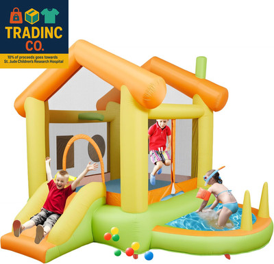 Giant Inflatable Bounce House with Slide for Kids, 10FT Bounce House Jumping Cas