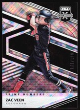2020 Panini Elite Extra Edition Zac Veen #9 Prime Numbers #'d /190 Rockies
