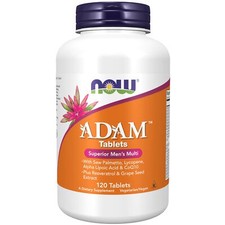 NOW ADAM Men's Multivitamin 120 Tablets Vegan Gluten Free Superior Nutrients