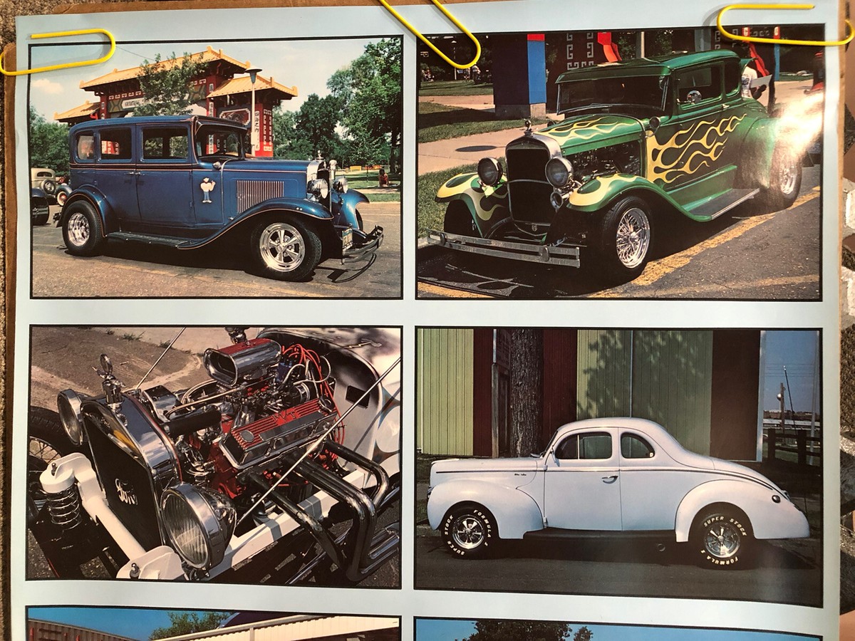 Original Vintage Poster custom car hot rod collage Cars Old School