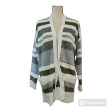 Pink clover fuzzy knit cardigan Size L New