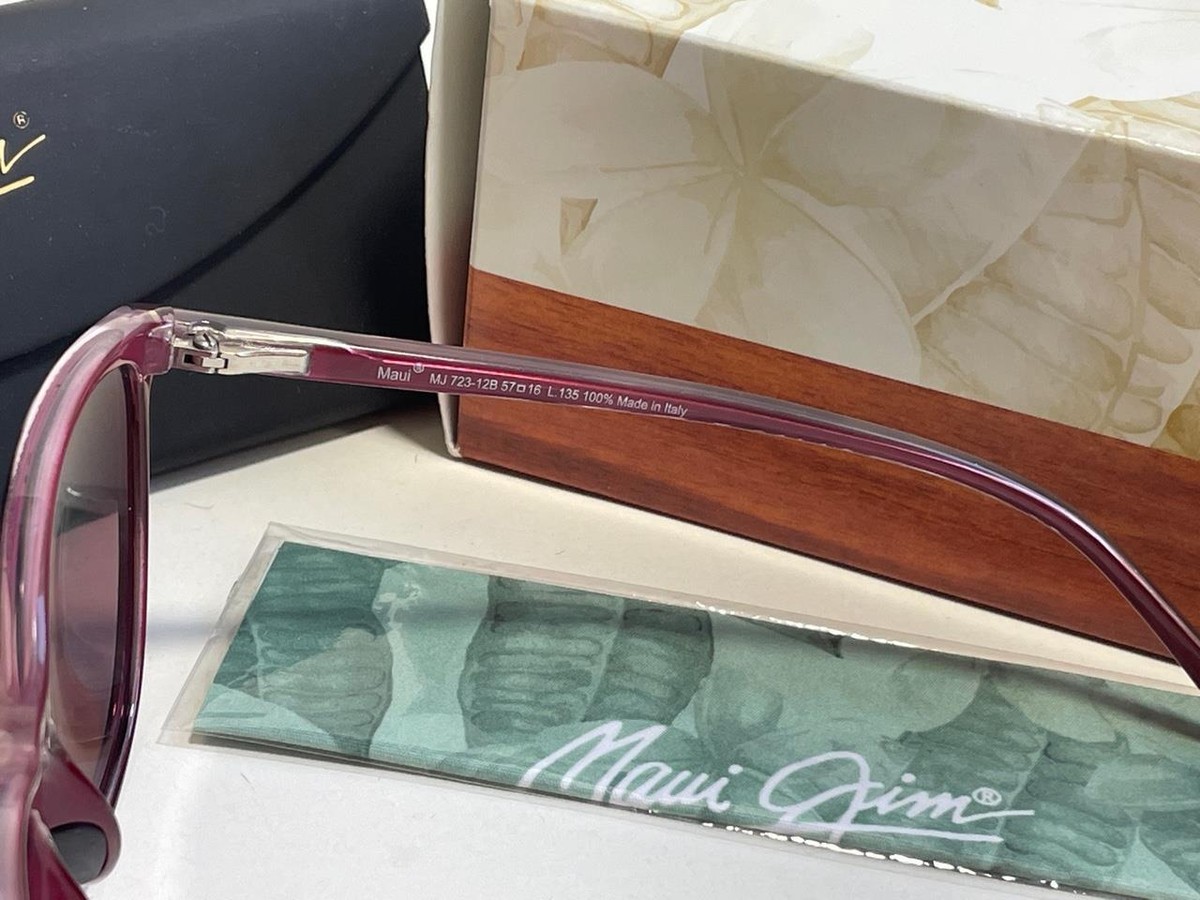 Authentic Italian Maui Jim 723 Ocean Pink Tortoise Polarized Sunglasses No Case Women main image 4