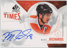 Mike Richards 2009-10 UD SP Authentic Sign Of The Times #ST-RI Flyers 28941