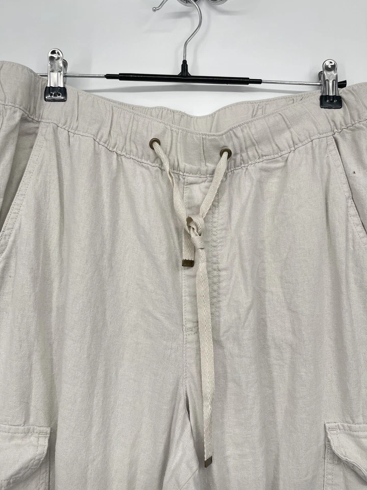 Calça jogger St Johns Bay feminina tamanho grande cordão linho rayon W4 - Imagem 2 de 4