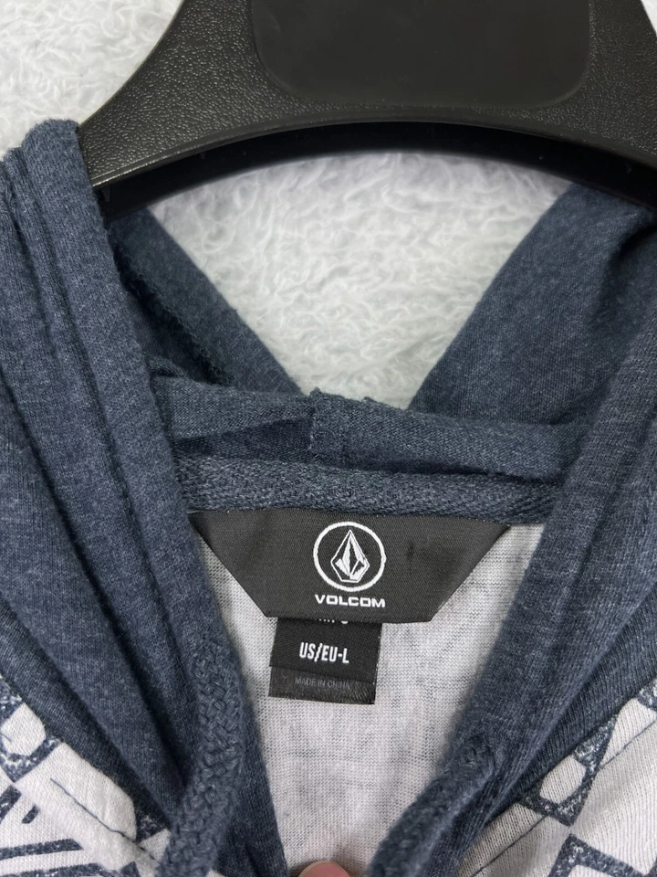 Volcom Sweater Youth Boys Large Black White Southwest Pattern Lightweight Hoodie - Image 3 of 4