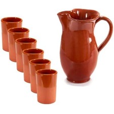 6 x Weinbecher Ton Krug Mittelalter Trinkbecher Tonbecher Metbecher Tongeschirr