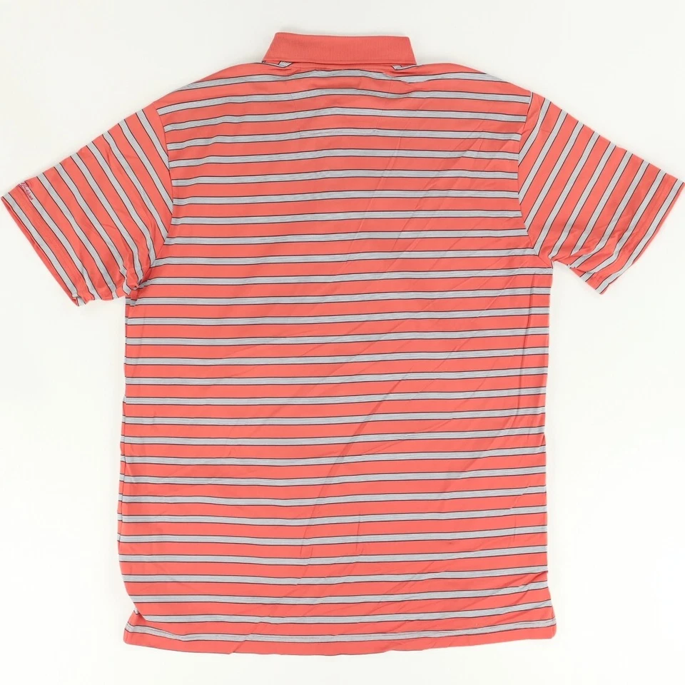 Jack Nicklaus Dry Range Stretch Nylon Striped Golf Polo Shirt Orange Men's L - Image 4 of 4
