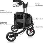 WALK MATE 3 Wheel Rollator Walker w/Seat for Slim Seniors 8" Wheels- Lightweight