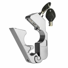 Motorcycle Grip Lock Handlebar Throttle Heavy Duty bike Brake Security Silver