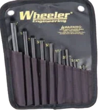 Wheeler Engineering Roll Pin Starter Punch Set for Gunsmithing, Metal, Black