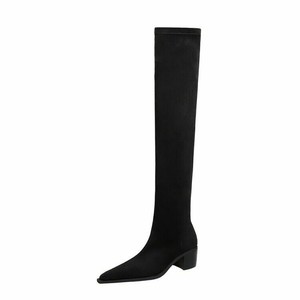 Mid Block Heel Over The Knee Boots 
