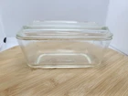 Pyrex #502-B Vintage Refrigerator Dish with 502-C Ribbed Glass Lid Clear Glass