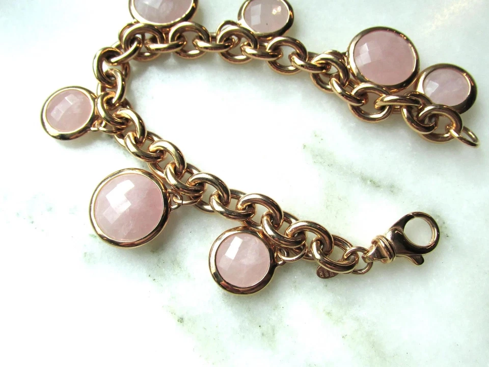 Pulsera de cadena vintage de cuarzo rosa bronce Milor Italia ETC10245 Foto 4 de 4